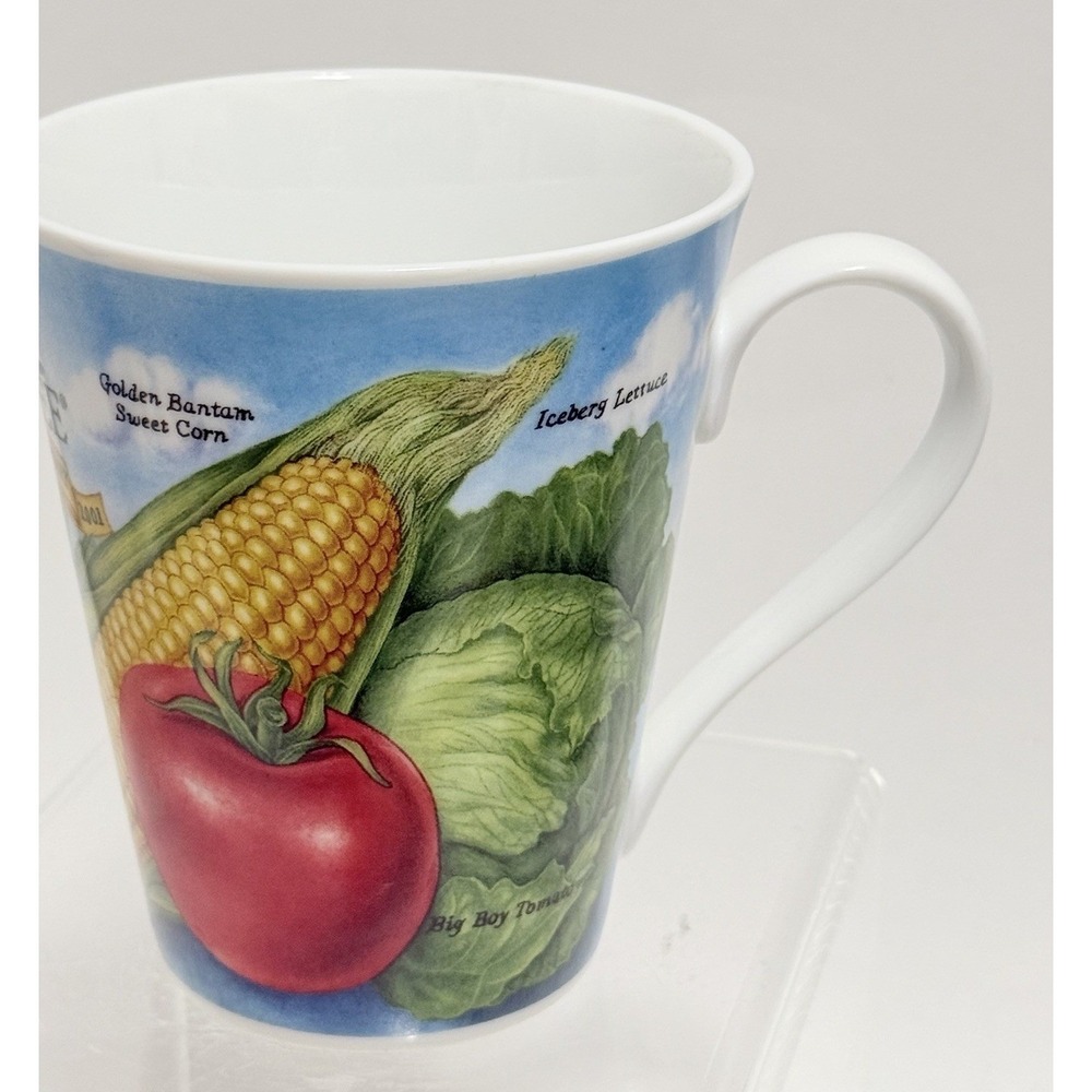 Burpee Seed 125th Anniversary Floral‎ Veggies Garden Ceramic Cup Mug